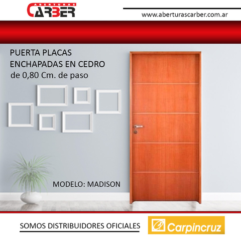 Puerta Granero MADISON en MDF para pintar 70/80/90 x 2,00 con