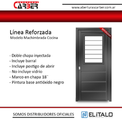 Puerta Doble chapa Inyectada Italo Modelo Machimbrada Cocina CH18 con Postigo