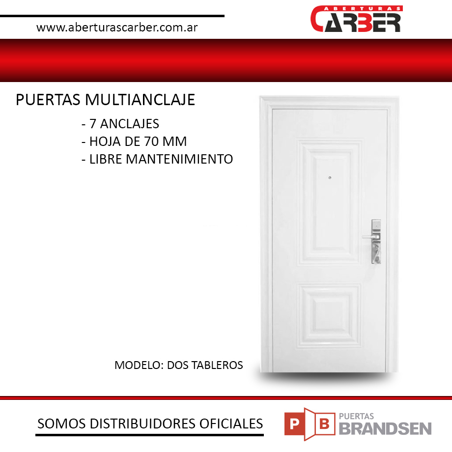 Puerta Blindada Multianclaje 7 Anclajes Classic Lisa simil madera