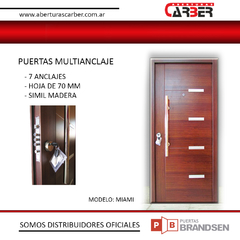 Puerta Blindada Multianclaje 7 Anclajes Classic Barral Hoja 70mm Simil madera - comprar online