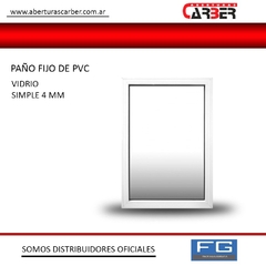 Paño Fijo PVC Blanco 1,00 x 1,50 Vidrio 4 mm Línea FRA