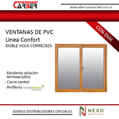 Ventana de PVC 1,50x1,50 Vidrio DVH 3/9/3 Simil madera