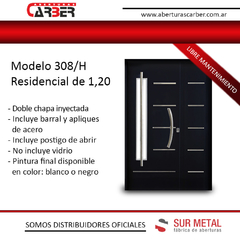 Puerta Residencial SM 308 Pintura FINAL HORNO 1,20 Reforzada - comprar online