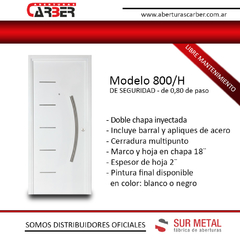 Puerta de seguridad Multipunto SM 800/H Pintura Final CHAPA 18 de 0,80 Blanca o negra - comprar online