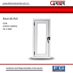 Raja de Abrir PVC Blanco 0,40 x 0,90 Vidrio 4mm Línea FRA