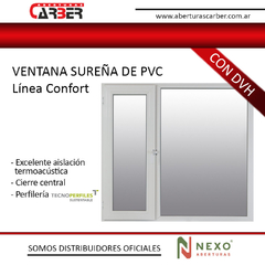 Patagónica/Sureña de PVC Linea confort Blanco de 1,80 x 1,10 DVH 3/9/3 NEXO