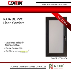 Ventana PVC 1,00 x 0,90 DVH 2 hojas corredizas color Negro Jet Black - Aberturas Carber