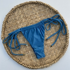 Tanga Cortininha Tira Dupla - Azul