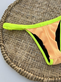 Tanga Fio com Regulagem Textura - Laranja - Meu Bikini Novo