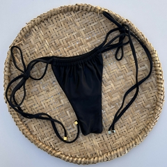 Tanga Cortininha Tira Dupla - Preto