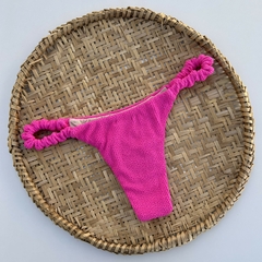 Tanga Semi Fio Frufru Textura - Rosa