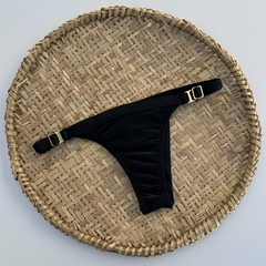 Tanga Fio com Regulagem Textura - Preto