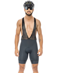 Bretelle Masculino Ciclismo Power D120 Gel - Preto - Tam M