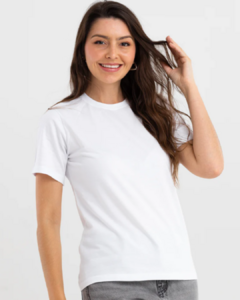 Camiseta Feminina Gola Careca - Branca - comprar online