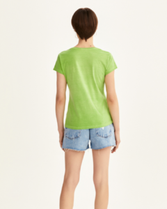 Baby Look Feminina Gola Careca Stone - Verde - G - comprar online