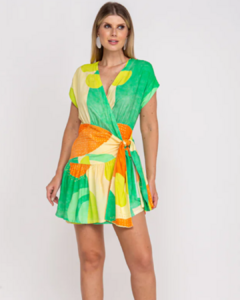 Vestido Envelope em Viscose Estampado