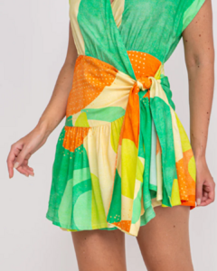 Vestido Envelope em Viscose Estampado