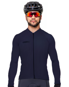 Camisa Masculina Manga Longa Ciclismo - Marinho - Tam GG