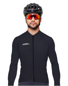 Camisa Masculina Manga Longa Ciclismo - Preto - Tam M