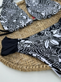 Conjunto Top Cortinão e Tanga Lateral Drapeada - Meu Bikini Novo