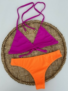 Conjunto Top Triângulo e Tanga Básica Dupla Face - Meu Bikini Novo