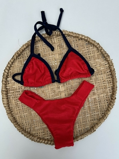 Conjunto Top Cortininha e Tanga Fio Duplo Canelado