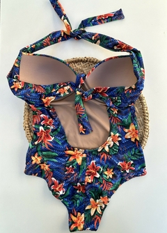 Maiô Curve Meia Taça Estampado - Azul Marinho - Tam G3 - Meu Bikini Novo