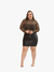 Conjunto Body Oncinha Tule + Saia Cirre Ziper Plus Size