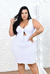 Vestido Manga Curta Nozinho Decote Plus Size