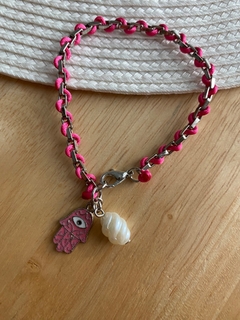 Pulseira Hamsa Rosa