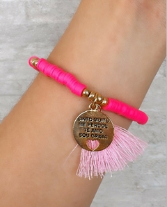 Pulseira Fimo Rosa Hoponopono - comprar online