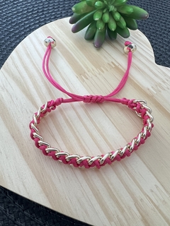 Pulseira Corrente Macrame Pink - comprar online