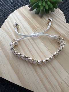 Pulseira Corrente Macrame Branca - comprar online