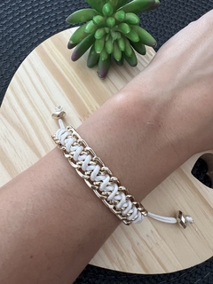 Pulseira Corrente Macrame Branca