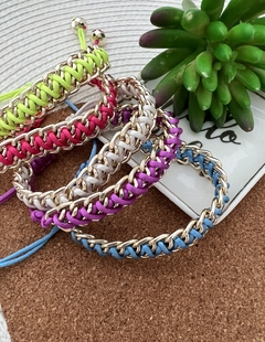 Pulseira Corrente Macrame Lilas - KaBijukas