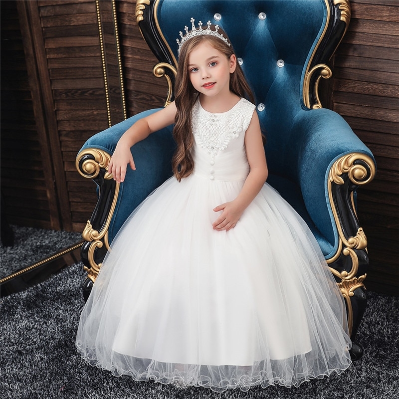 Vestido Infantil Daminha Super Luxo PérolasNina BaunilhaVestidos