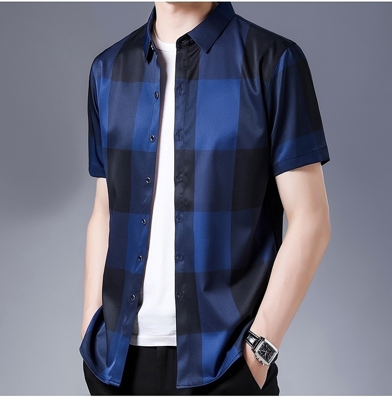 Camisa Xadrez Básica Casual Fashion Masculina Manga Longa com Bolso