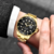 Relógio Masculino Lige 10045 Dourado Quartzo Casual Em Aço Inoxidável na internet