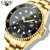 Imagem do Relógio Masculino Lige 10045 Dourado Quartzo Casual Em Aço Inoxidável