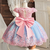 Vestido de Festa Infantil Azul e Rosa de Aniversário de Realeza - comprar online