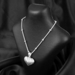 Conjunto Cadena y Dije Corazon Plata 925