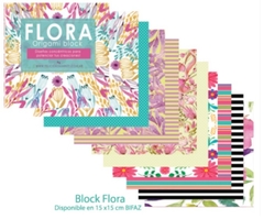 120 hojas BLOCK FLORA 15x15cm, Bifaz. Felicidad