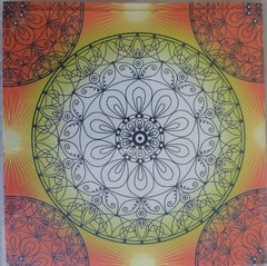 15 hojas MANDALA NARANJA e BLANCO . 12x12cm. Simple faz. JM Papers