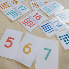 Flashcards Números - 0 à 20 - nome por extenso e quantidades