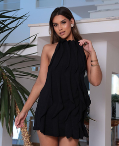 Vestido babados frente única - loja online