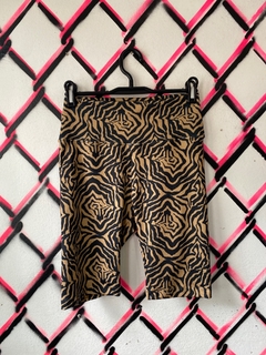 BIKER LYCRA ZEBRA MARRON Y NEGRO