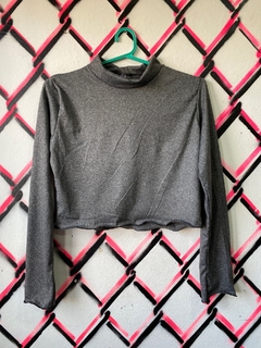 POLERA NEON TERMICA CORTA GRIS MELANGE