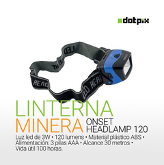 Linterna Vincha Led Minera Frontal De Cabeza Headlamp 120 - comprar online