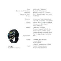 Smartwatch Colmi V23 Pro Deporte Fitness Resiste Agua Bt en internet