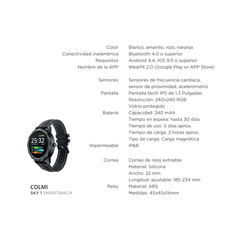 Smartwatch reloj inteligente Colmi Sky 1 deportivo sumergible - dotPix Store